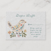 Little Bird Kleurrijk Bloemen Baby shower Informatiekaartje (Voorkant)