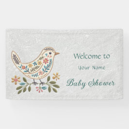 Little Bird Kleurrijk Bloemen Baby shower Spandoek