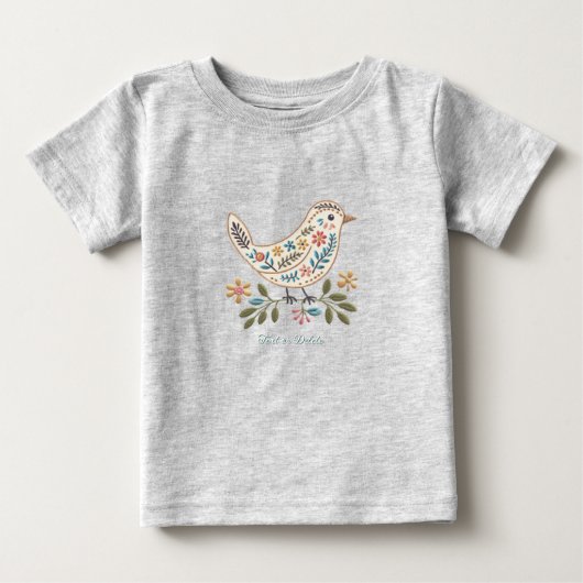 Little Bird Kleurrijk Bloemen Baby T-shirt (Voorkant)