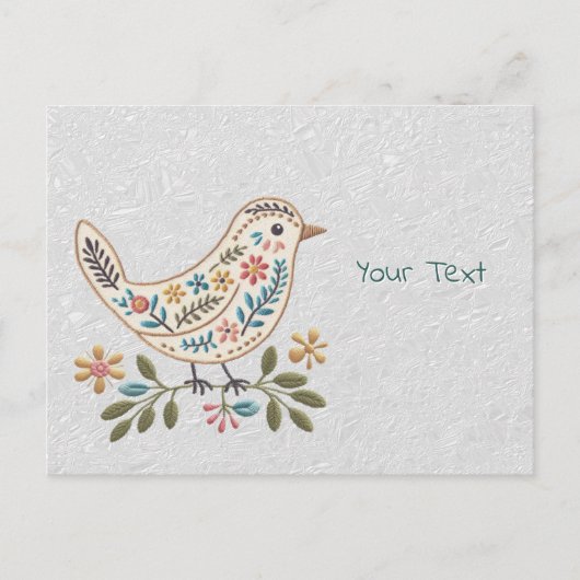 Little Bird Kleurrijk Bloemen Briefkaart (Voorkant)