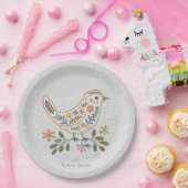 Little Bird Kleurrijk Bloempapier Bord (Feest)