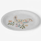 Little Bird Kleurrijk Bloempapier Bord (Gekanteld)