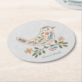 Little Bird Kleurrijk Bloempapier Onderzetter (Gebogen)