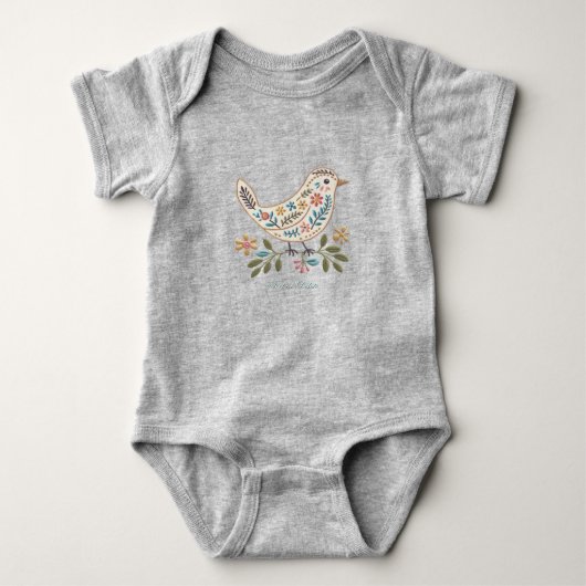 Little Bird Kleurrijke Bloemen Baby Bodysuit (Voorkant)