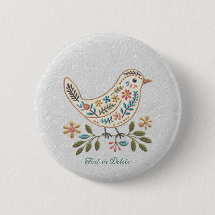 Little Bird Kleurrijke Bloemen Button