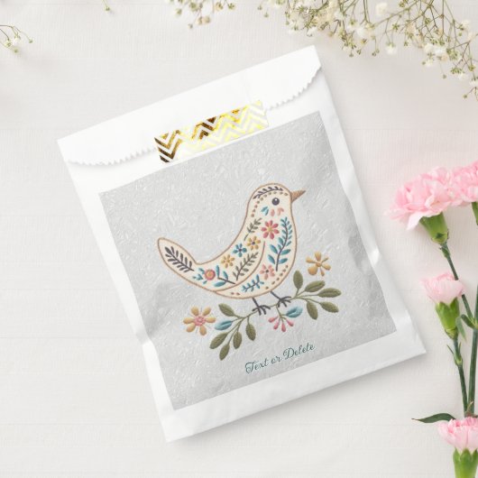 Little Bird Kleurrijke Bloemen Favoriet Tassen Bedankzakje (Gezegeld)