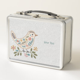Little Bird Kleurrijke Bloemen Metalen Lunch Box