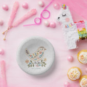 Little Bird Kleurrijke Bloemen Papier Bowl Papieren Kommen (Feest)