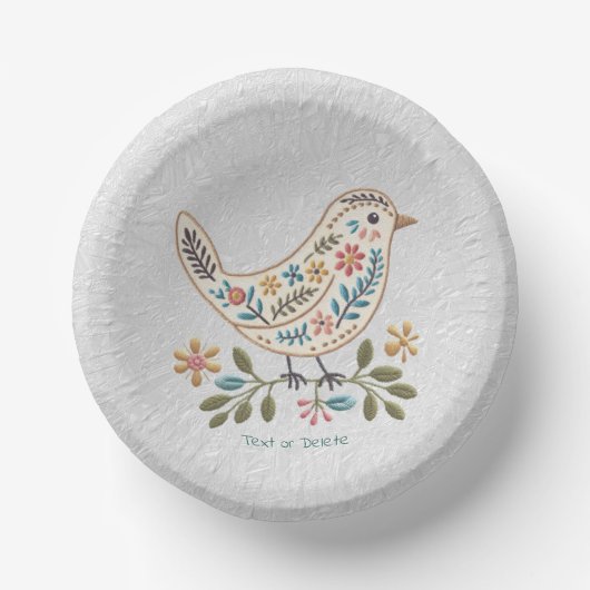 Little Bird Kleurrijke Bloemen Papier Bowl Papieren Kommen (Voorkant)