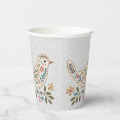 Little Bird Kleurrijke Bloemen Papier Kopjes Papieren Bekers (Rechts)