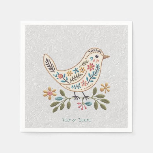 Little Bird Kleurrijke Bloemen servetten (Voorkant)