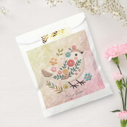 Little Bird Leaves Bloemen Roze Favoriete Tassen Bedankzakje (Gezegeld)