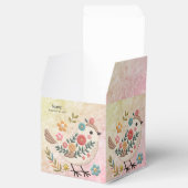 Little Bird Leaves Flowers Pink Favoriete Box Bedankdoosjes (Geopend)