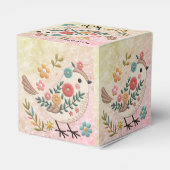 Little Bird Leaves Flowers Pink Favoriete Box Bedankdoosjes (Achterkant)
