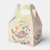 Little Bird Leaves Flowers Pink Favoriete Box Bedankdoosjes (Achterkant)