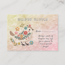 Little Bird Leaves Flowers Roze Baby shower Informatiekaartje