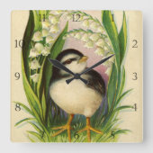 Little Bird - Moderne Edge Clock Vierkante Klok (Voorkant)