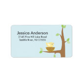 Little Bird Nesting Baby shower adres Label (Voorkant)