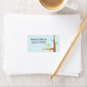Little Bird Nesting Baby shower adres Label (Insitu)