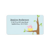 Little Bird Nesting Baby shower adres Label (Voorkant)