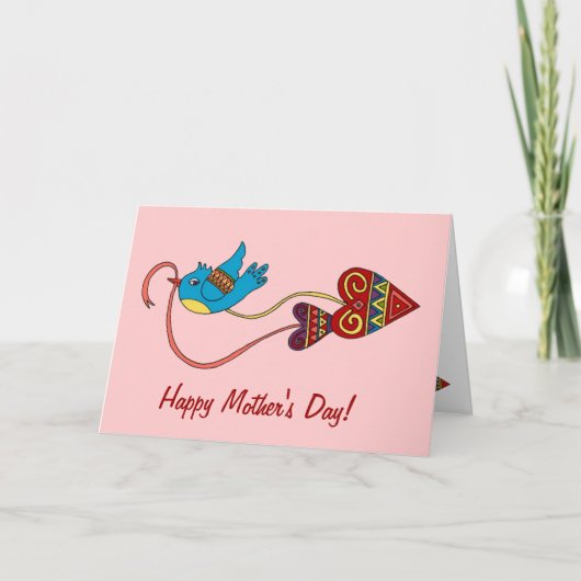 Little Bird Oekraïense volkskunst Feestdagen Kaart (Voorkant)