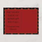 Little Bird Riding Rocket  Gelukkig Nieuwjaar Briefkaart (Achterkant)