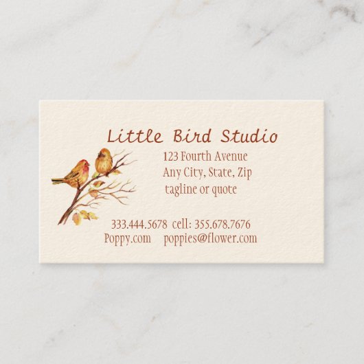 Little Bird Studio Custom Visitekaartje (Voorkant)