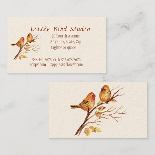 Little Bird Studio Custom Visitekaartje (Voorkant / Achterkant)