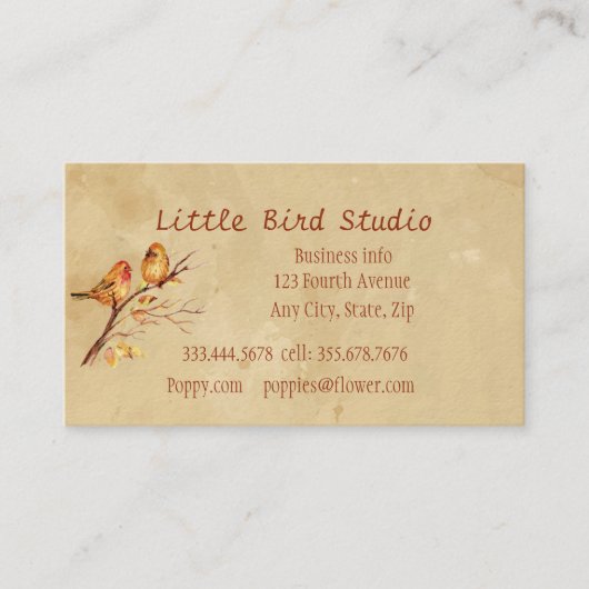 Little Bird Studio Custom Visitekaartje (Voorkant)