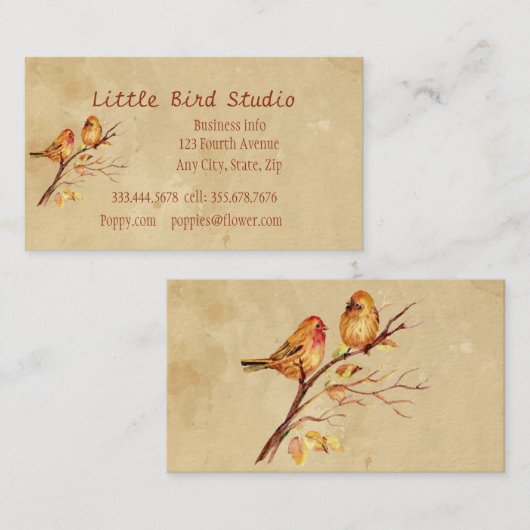 Little Bird Studio Custom Visitekaartje (Voorkant / Achterkant)