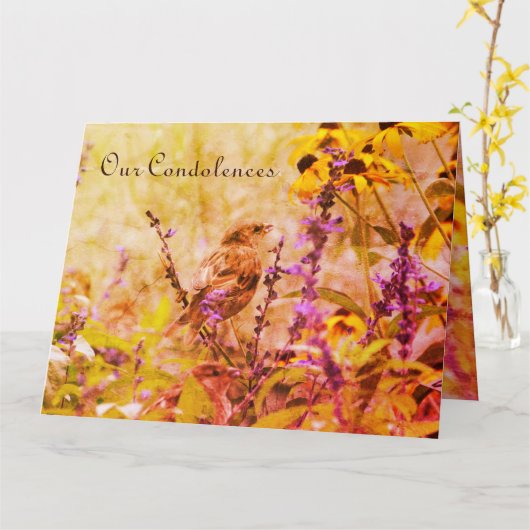 Little Bird Sympathy Kaart (Gele Bloem)
