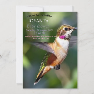 Little bird typography custom kaart