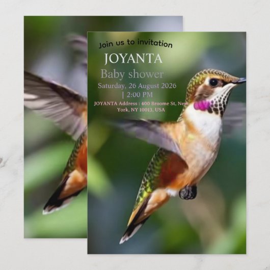 Little bird typography custom kaart (Voorkant / Achterkant)