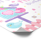 Little Bird Verjaardagsfeest Welkomstbord Poster (Hoek)