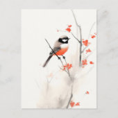 LITTLE BIRD WATERVERF SCHILDERIJ BRIEFKAART (Voorkant)