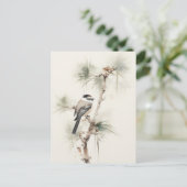 LITTLE BIRD WATERVERF SCHILDERIJ BRIEFKAART (Staand voorkant)