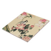 LITTLE BIRD WITH PINK ROSES AND LOTUS FLOWERS TEGELTJE (Zijkant)