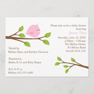 Little Birdie Baby Girl Shower Kaart