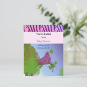 Little Birdie Baby shower Invitation Kaart (Staand voorkant)
