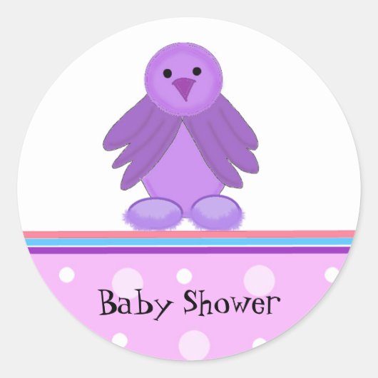 Little Birdie Baby shower Ronde Sticker (Voorkant)