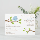 Little Birdie Baby Shower-uitnodiging Kaart (Staand voorkant)