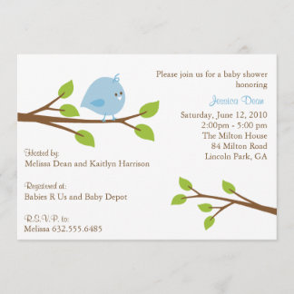 Little Birdie Baby Shower-uitnodiging Kaart