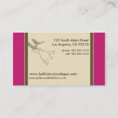 Little Birdie Custom Visitekaartjes (fuchsia) (Achterkant)