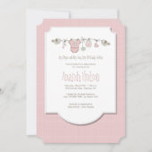 Little Birds Clothesline Uitnodiging (Voorkant)