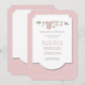 Little Birds Clothesline Uitnodiging (Voorkant / Achterkant)