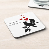 little birds with hearts bier onderzetter (Linkerzijde)