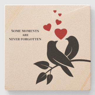 little birds with hearts stenen onderzetter