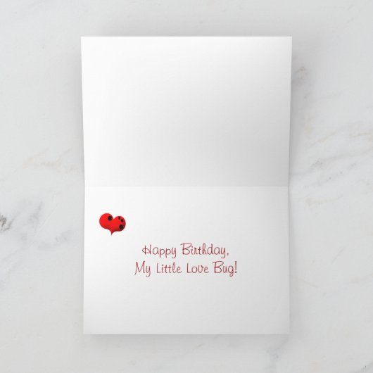 Little Birthday Love Bug Kaart (Binnen)