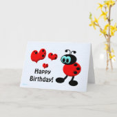 Little Birthday Love Bug Kaart (Gele Bloem)