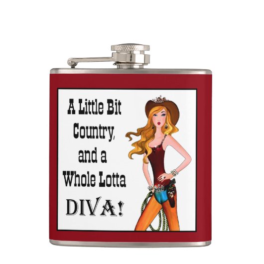 Little Bit Country en een Whole Lotta DIVA! Heupfles (Voorkant)